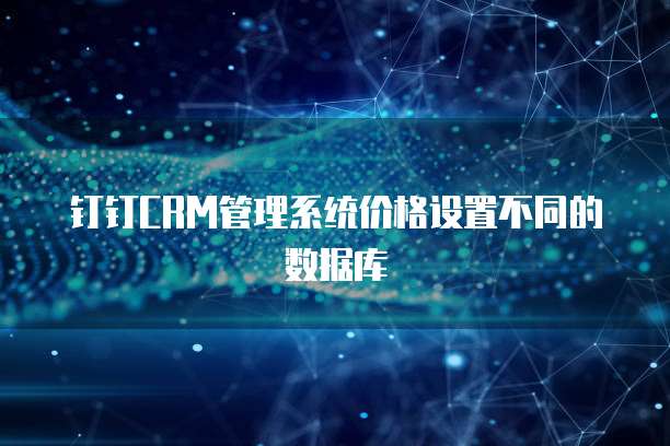 钉钉CRM管理系统价格设置不同的数据库