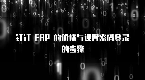 钉钉 ERP 的价格与设置密码登录的步骤