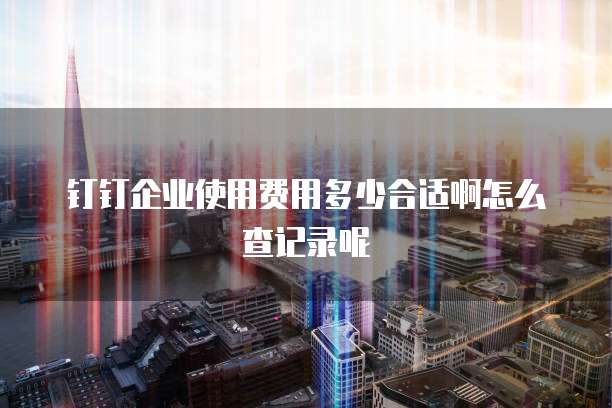 钉钉企业使用费用多少合适啊怎么查记录呢