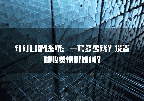 钉钉CRM系统：一套多少钱？设置和收费情况如何？