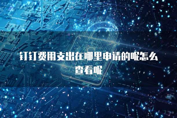 钉钉费用支出在哪里申请的呢怎么查看呢