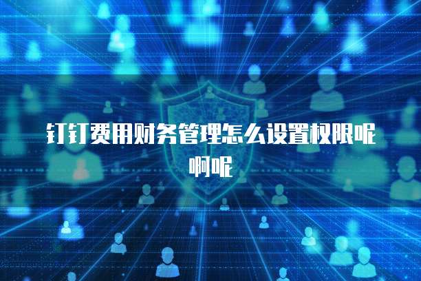 钉钉费用财务管理怎么设置权限呢啊呢