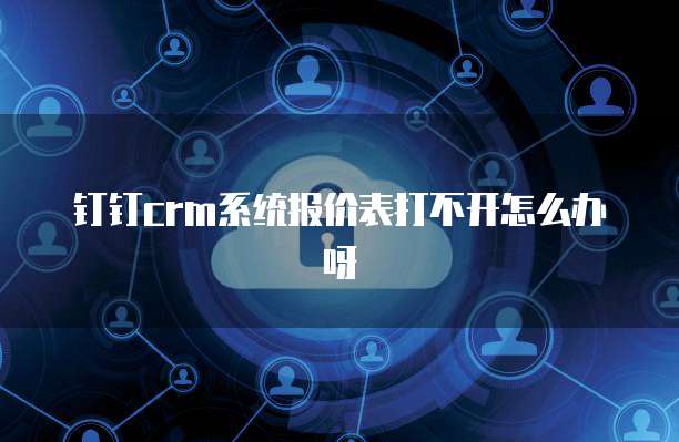 钉钉crm系统报价表打不开怎么办呀