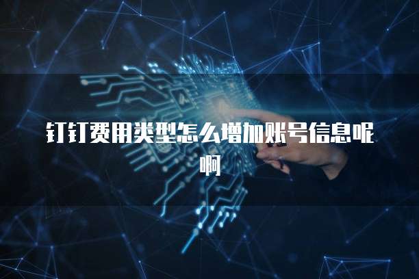 钉钉费用类型怎么增加账号信息呢啊