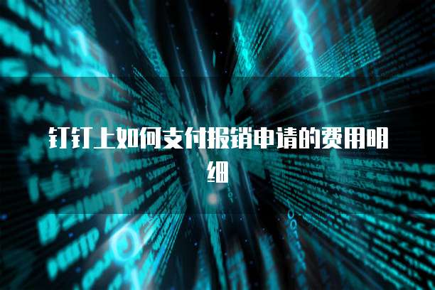 钉钉上如何支付报销申请的费用明细