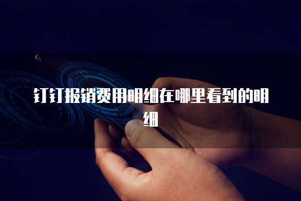 钉钉报销费用明细在哪里看到的明细