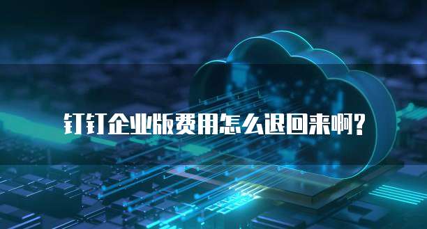 钉钉企业版费用怎么退回来啊?