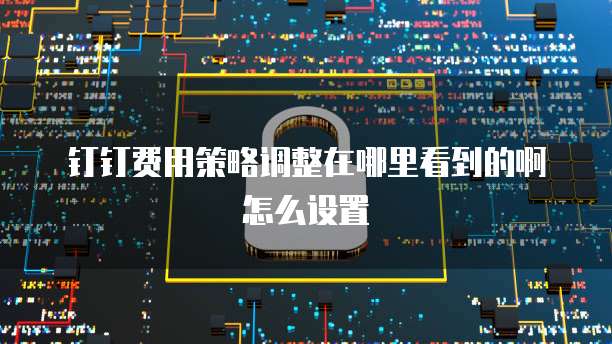 钉钉费用策略调整在哪里看到的啊怎么设置