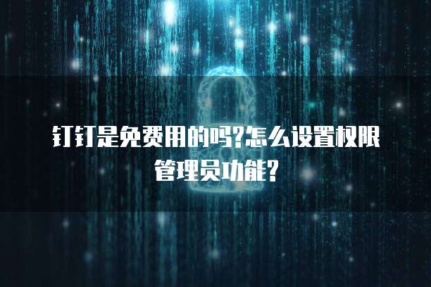 钉钉是免费用的吗?怎么设置权限管理员功能?