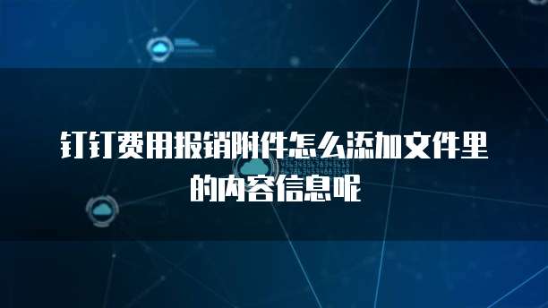 钉钉费用报销附件怎么添加文件里的内容信息呢