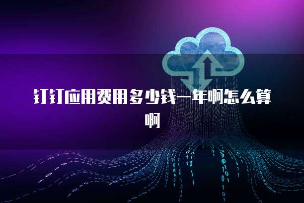 钉钉应用费用多少钱一年啊怎么算啊