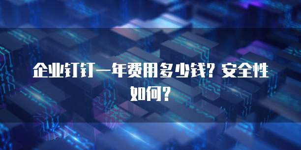 企业钉钉一年费用多少钱?安全性如何?