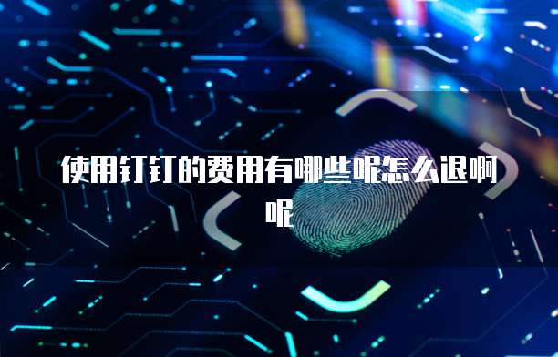 使用钉钉的费用有哪些呢怎么退啊呢