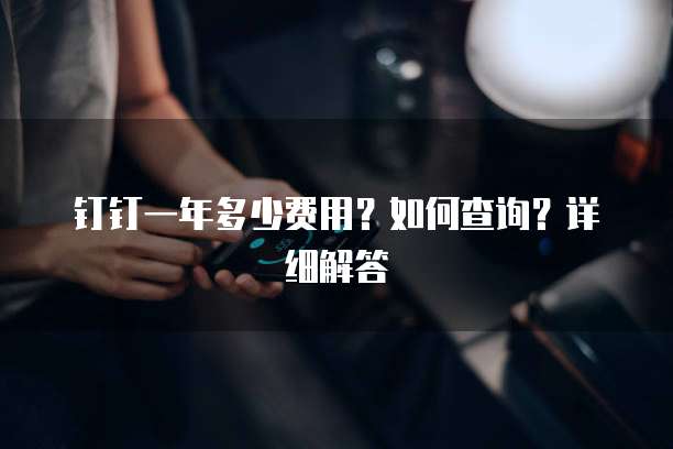 钉钉一年多少费用?如何查询?详细解答