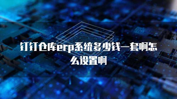 钉钉仓库erp系统多少钱一套啊怎么设置啊