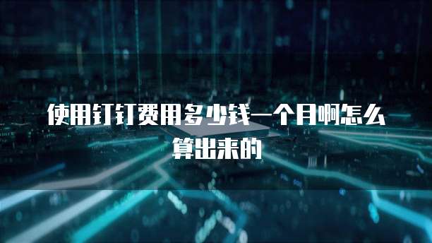 使用钉钉费用多少钱一个月啊怎么算出来的