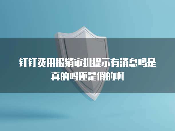 钉钉费用报销审批提示有消息吗是真的吗还是假的啊