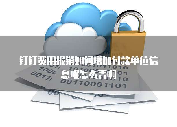 钉钉费用报销如何增加付款单位信息呢怎么弄啊