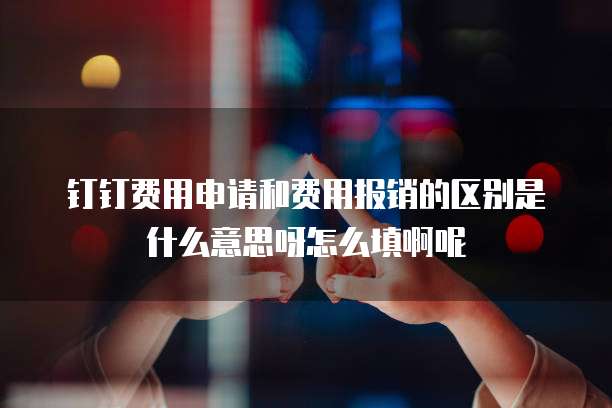 钉钉费用申请和费用报销的区别是什么意思呀怎么填啊呢