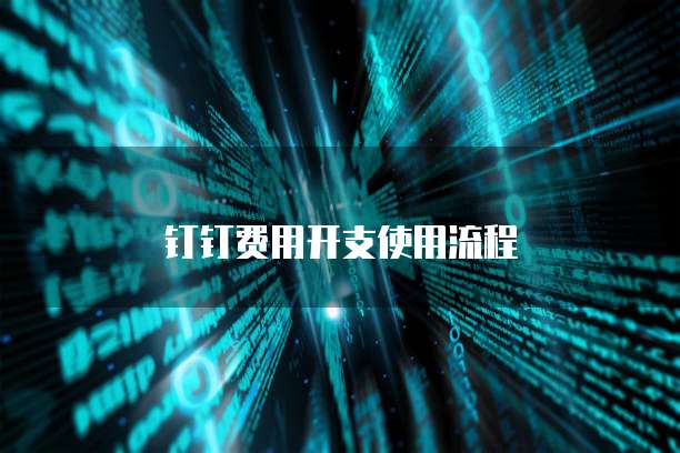 钉钉费用开支使用流程