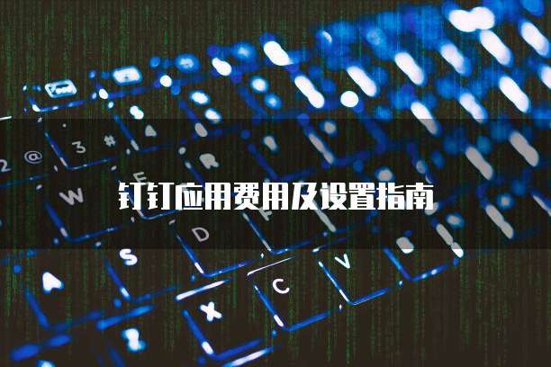 钉钉应用费用及设置指南