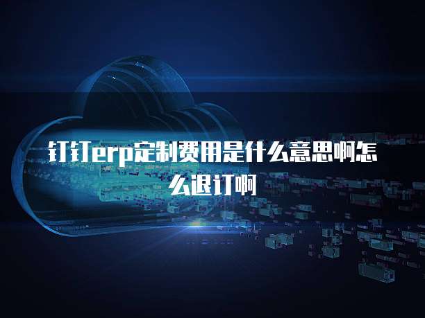 钉钉erp定制费用是什么意思啊怎么退订啊