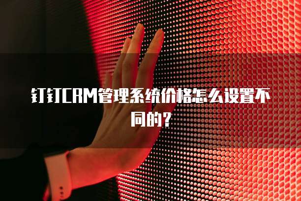 钉钉CRM管理系统价格怎么设置不同的?
