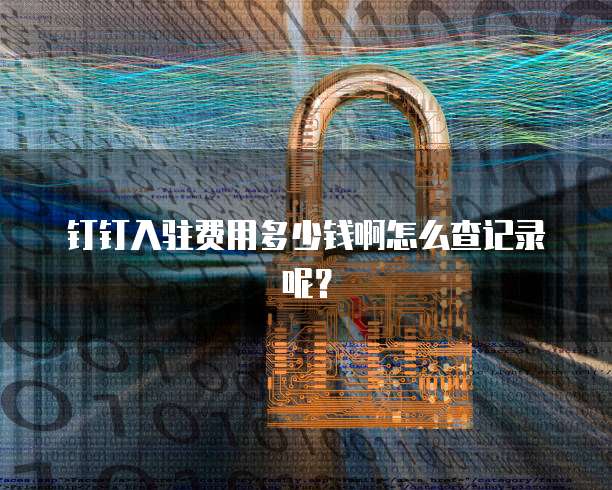 钉钉入驻费用多少钱啊怎么查记录呢?