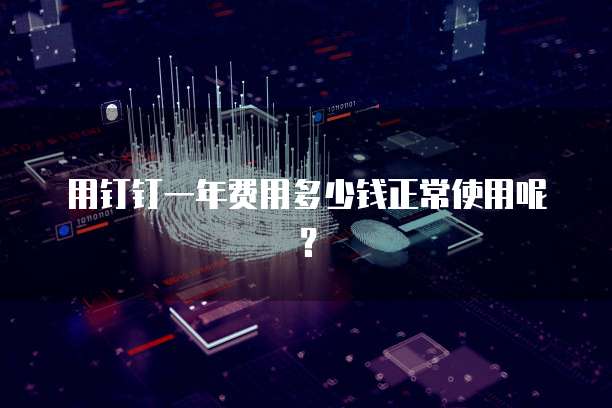 用钉钉一年费用多少钱正常使用呢?
