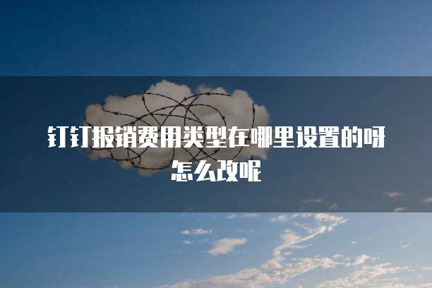 钉钉报销费用类型在哪里设置的呀怎么改呢
