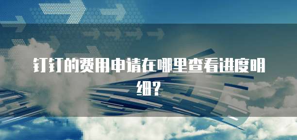 钉钉的费用申请在哪里查看进度明细?