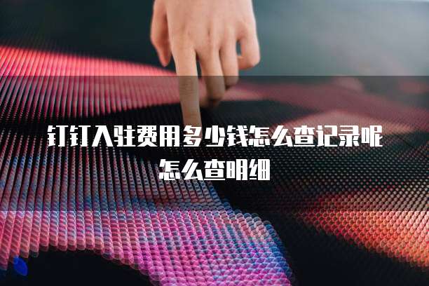 钉钉入驻费用多少钱怎么查记录呢怎么查明细