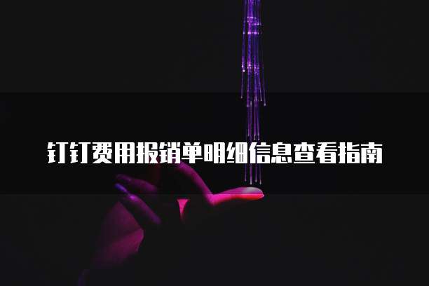 钉钉费用报销单明细信息查看指南