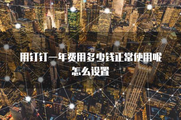 用钉钉一年费用多少钱正常使用呢怎么设置