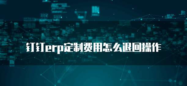 钉钉erp定制费用怎么退回操作