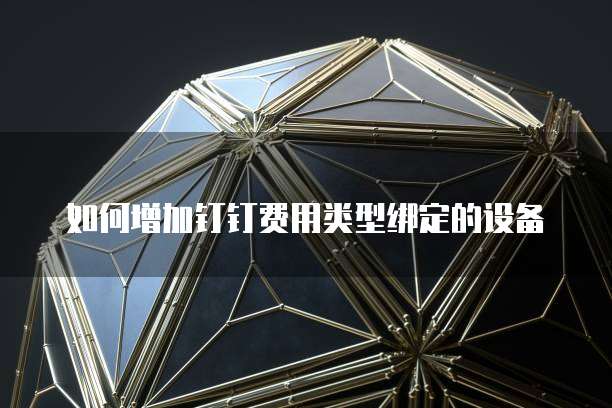 如何增加钉钉费用类型绑定的设备