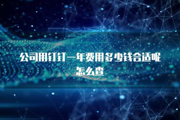公司用钉钉一年费用多少钱合适呢怎么查