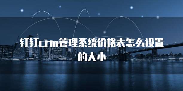 钉钉crm管理系统价格表怎么设置的大小