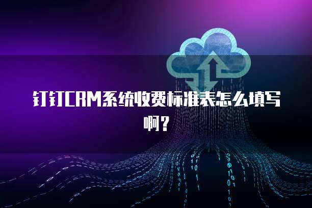 钉钉CRM系统收费标准表怎么填写啊？