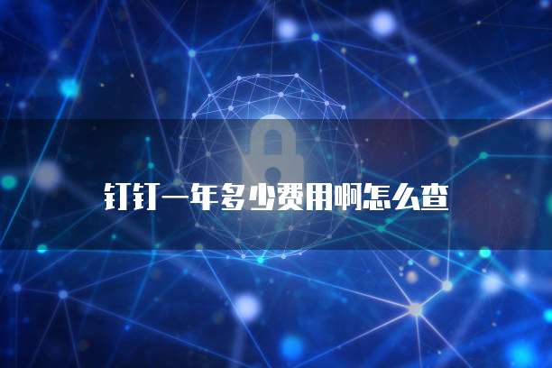 钉钉一年多少费用啊怎么查
