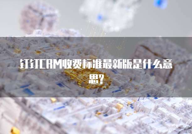钉钉CRM收费标准最新版是什么意思?