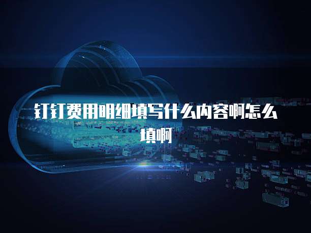 钉钉费用明细填写什么内容啊怎么填啊