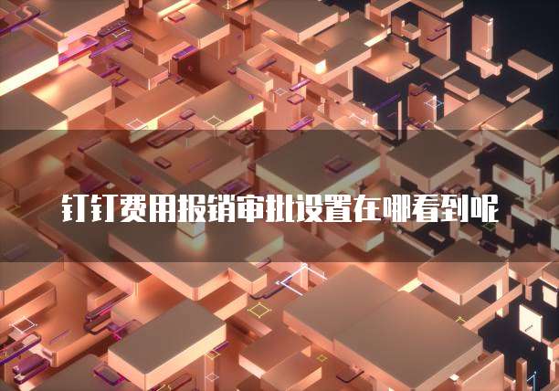 钉钉费用报销审批设置在哪看到呢
