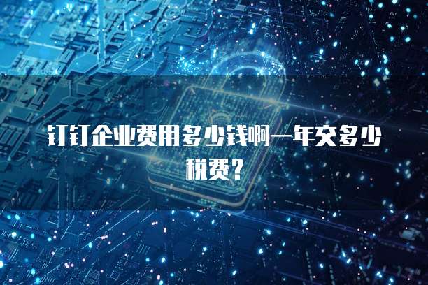 钉钉企业费用多少钱啊一年交多少税费?