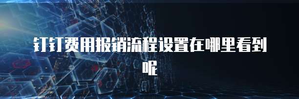 钉钉费用报销流程设置在哪里看到呢