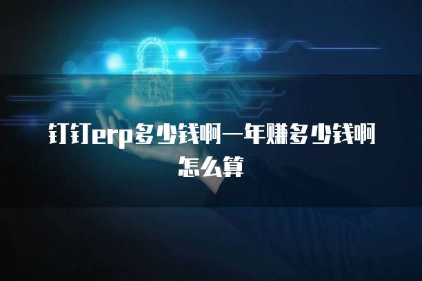 钉钉erp多少钱啊一年赚多少钱啊怎么算