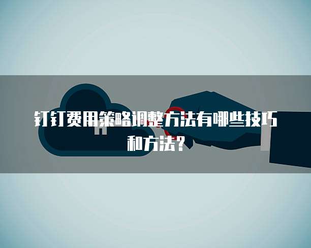 钉钉费用策略调整方法有哪些技巧和方法?