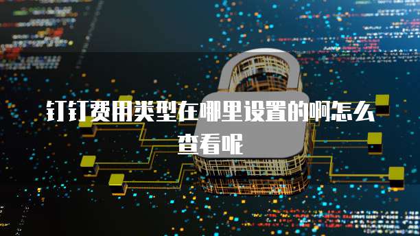 钉钉费用类型在哪里设置的啊怎么查看呢