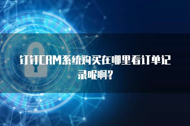 钉钉CRM系统购买在哪里看订单记录呢啊?