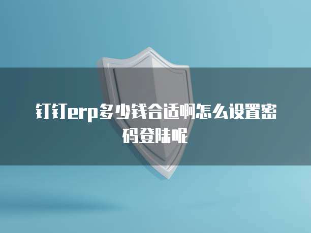 钉钉erp多少钱合适啊怎么设置密码登陆呢